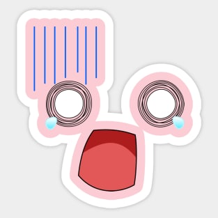 Nani?! Panicked Anime Face Pink Version Sticker